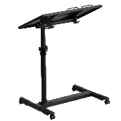 Black Adjustable Height Steel Mobile Computer Desk, NAN-JG-06B-BK-GG