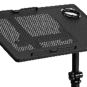 Black Adjustable Height Steel Mobile Computer Desk, NAN-JG-06B-BK-GG