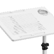 White Adjustable Height Steel Mobile Computer Desk, NAN-JG-06B-WH-GG