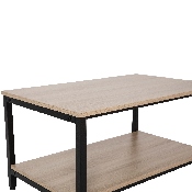 Finley Modern Industrial 2 Tier Rectangular Metal and Driftwood Coffee Table, NAN-JH-17163-GG