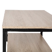 Finley Modern Industrial 2 Tier Rectangular Metal and Driftwood Coffee Table, NAN-JH-17163-GG