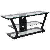 Harbor Hills Glass TV Stand with Black Metal Frame, NAN-JH-1760-GG