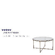 Greenwich Collection Glass Coffee Table with Matte Gold Frame, NAN-JH-1786CT-GG