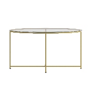 Greenwich Collection Glass Coffee Table with Matte Gold Frame, NAN-JH-1786CT-GG