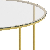 Greenwich Collection Glass Coffee Table with Matte Gold Frame, NAN-JH-1786CT-GG