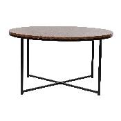 Hampstead Collection Coffee Table - Modern Walnut Finish Accent Table with Crisscross Matte Black Frame, NAN-JH-1787CT-WAL-BK-GG