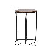 Hampstead Collection End Table - Modern Walnut Finish Accent Table with Crisscross Matte Black Frame, NAN-JH-1787ET-WAL-BK-GG