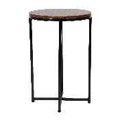 Hampstead Collection End Table - Modern Walnut Finish Accent Table with Crisscross Matte Black Frame, NAN-JH-1787ET-WAL-BK-GG