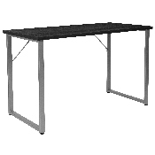 Harvey Black Finish Computer Desk with Silver Metal Frame, NAN-JN-21721-GG