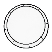 Astoria Collection Round Coffee Table - Modern Clear Glass Coffee Table with Matte Black Frame, NAN-JN-21750CT-BK-GG