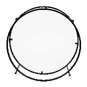 Astoria Collection Round Coffee Table - Modern Clear Glass Coffee Table with Matte Black Frame, NAN-JN-21750CT-BK-GG