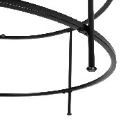 Astoria Collection Round Coffee Table - Modern Clear Glass Coffee Table with Matte Black Frame, NAN-JN-21750CT-BK-GG