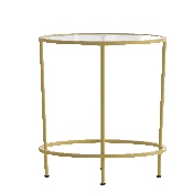 Astoria Collection Glass End Table with Matte Gold Frame, NAN-JN-21750ET-GG