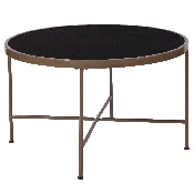 Chelsea Collection Black Glass Coffee Table with Matte Gold Frame, NAN-JN-21751CT-GG