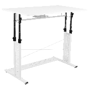 Height Adjustable (27.25-35.75"H) Sit to Stand Home Office Desk - White, NAN-JN-21908-WH-GG