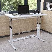 Height Adjustable (27.25-35.75"H) Sit to Stand Home Office Desk - White, NAN-JN-21908-WH-GG