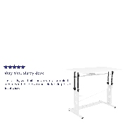 Height Adjustable (27.25-35.75"H) Sit to Stand Home Office Desk - White, NAN-JN-21908-WH-GG