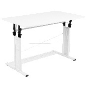Height Adjustable (27.25-35.75"H) Sit to Stand Home Office Desk - White, NAN-JN-21908-WH-GG