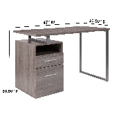Harwood Light Ash Wood Grain Finish Computer Desk with Two Drawers and Silver Metal Frame, NAN-JN-2634-GG
