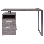 Harwood Light Ash Wood Grain Finish Computer Desk with Two Drawers and Silver Metal Frame, NAN-JN-2634-GG
