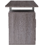 Harwood Light Ash Wood Grain Finish Computer Desk with Two Drawers and Silver Metal Frame, NAN-JN-2634-GG