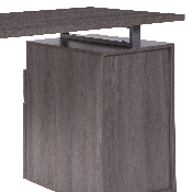 Harwood Light Ash Wood Grain Finish Computer Desk with Two Drawers and Silver Metal Frame, NAN-JN-2634-GG