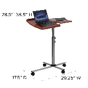 Angle and Height Adjustable Mobile Laptop Computer Table with Cherry Top, NAN-JN-2762-GG