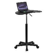 Black Sit to Stand Mobile Laptop Computer Desk, NAN-JN-2792-GG