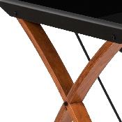 Black Glass L-Shape Corner Computer Desk with Pull-Out Keyboard Tray, NAN-JN-2824SL-COMBO-BK-GG