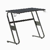 Black Gaming Ergonomic Desk with Cup Holder and Headphone Hook, NAN-RS-G1030-BK-GG