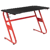 Red Gaming Ergonomic Desk with Cup Holder and Headphone Hook, NAN-RS-G1030-RD-GG