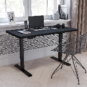 Electric Height Adjustable Standing Desk - Table Top 48" Wide - 24" Deep (Black), NAN-TG-2046-BK-GG