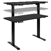 Electric Height Adjustable Standing Desk - Table Top 48" Wide - 24" Deep (Black), NAN-TG-2046-BK-GG