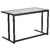 Glass Desk with Black Pedestal Metal Frame, NAN-WK-055-GG