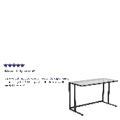 Glass Desk with Black Pedestal Metal Frame, NAN-WK-055-GG