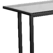 Glass Desk with Black Pedestal Metal Frame, NAN-WK-055-GG