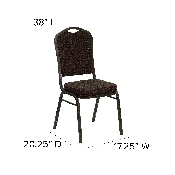 HERCULES Series Crown Back Stacking Banquet Chair in Brown Patterned Fabric - Gold Vein Frame, NG-C01-BROWN-GV-GG