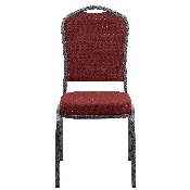 HERCULES Series Crown Back Stacking Banquet Chair in Burgundy Patterned Fabric - Silver Vein Frame, NG-C01-HTS-2201-SV-GG
