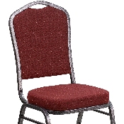 HERCULES Series Crown Back Stacking Banquet Chair in Burgundy Patterned Fabric - Silver Vein Frame, NG-C01-HTS-2201-SV-GG