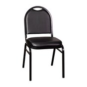 HERCULES Series Commercial Grade 500 LB. Capacity Dome Back Stacking Banquet Chair in Black Vinyl with Black Metal Frame, NG-ZG10006-BK-BK-GG