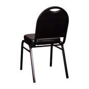 HERCULES Series Commercial Grade 500 LB. Capacity Dome Back Stacking Banquet Chair in Black Vinyl with Black Metal Frame, NG-ZG10006-BK-BK-GG