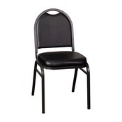 HERCULES Series Commercial Grade 500 LB. Capacity Dome Back Stacking Banquet Chair in Black Vinyl with Silver Vein Metal Frame, NG-ZG10006-BK-SILVERVEIN-GG