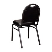 HERCULES Series Commercial Grade 500 LB. Capacity Dome Back Stacking Banquet Chair in Black Vinyl with Silver Vein Metal Frame, NG-ZG10006-BK-SILVERVEIN-GG