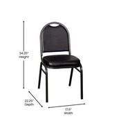 HERCULES Series Commercial Grade 500 LB. Capacity Dome Back Stacking Banquet Chair in Black Vinyl with Silver Vein Metal Frame, NG-ZG10006-BK-SILVERVEIN-GG