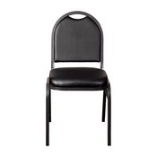 HERCULES Series Commercial Grade 500 LB. Capacity Dome Back Stacking Banquet Chair in Black Vinyl with Silver Vein Metal Frame, NG-ZG10006-BK-SILVERVEIN-GG