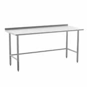 Reese Commercial Grade 430 Stainless Steel 18 Gauge NSF Certified Open Base Kitchen Prep and Work Table with 1.5