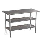 Hogan Stainless Steel 18 Gauge Work Table with 2 Undershelves - NSF Certified - 48"W x 24"D x 34.5"H, NH-WT-GU-2448-GG