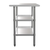 Hogan Stainless Steel 18 Gauge Work Table with 2 Undershelves - NSF Certified - 48"W x 24"D x 34.5"H, NH-WT-GU-2448-GG