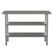 Hogan Stainless Steel 18 Gauge Work Table with 2 Undershelves - NSF Certified - 48"W x 24"D x 34.5"H, NH-WT-GU-2448-GG