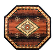 Mirage Collection Southwestern Style Round 5' x 5' Brown Olefin Area Rug with Jute Backing for Entryway, Bedroom, Living Room, NR-RGB357-55-BK-GG